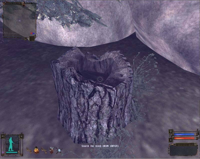 Stash: Secret stash in a stump (Click image or link to go back)